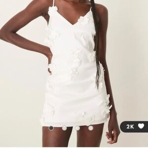 Abercrombie White Floral Appliqué Mini Dress